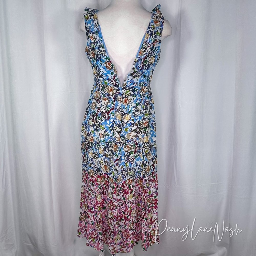 Saloni Floral Silk Holly Margerite Midi Dress - Picture 10 of 16
